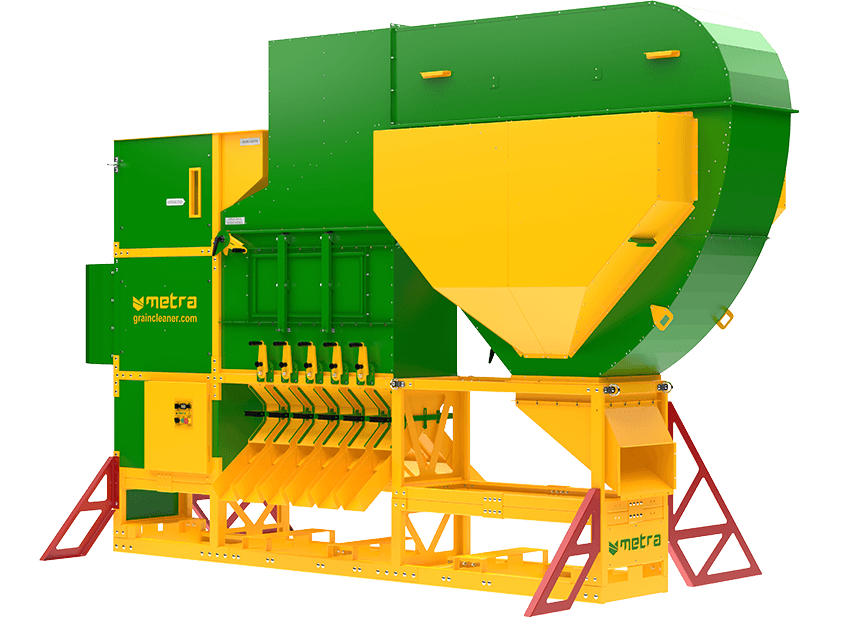 Aerodynamic grain cleaners with cyclone dust collector